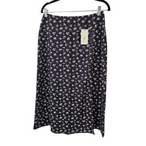 MOST OF ALL Quinn Skirt Midnight Posies Floral Womens Size 8 *NWT